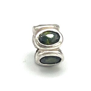 Pandora Green Oval Lights Charm Sterling Silver and Peridot Gemstones